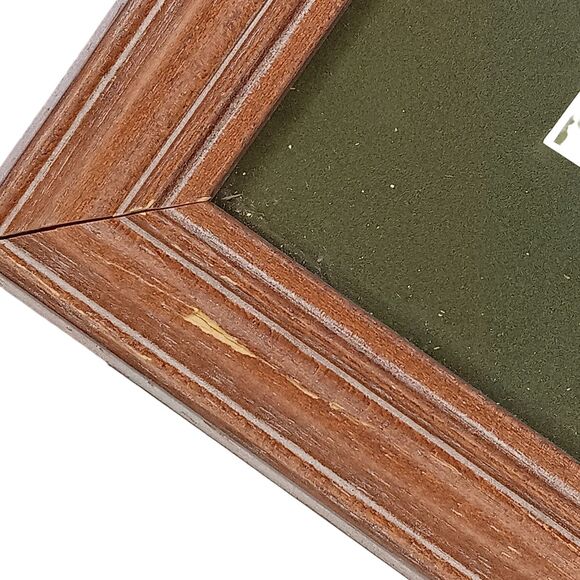 VTG Barbara Mock Pumpkin Print Matted  Framed Green Orange Black & White Checks - Picture 13 of 16